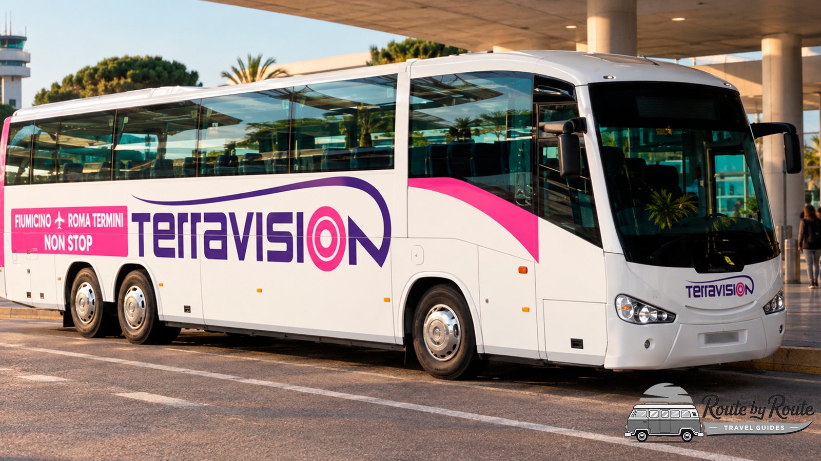 Autobús de Terravision en el Aeropuerto de Fiumicino (FCO)