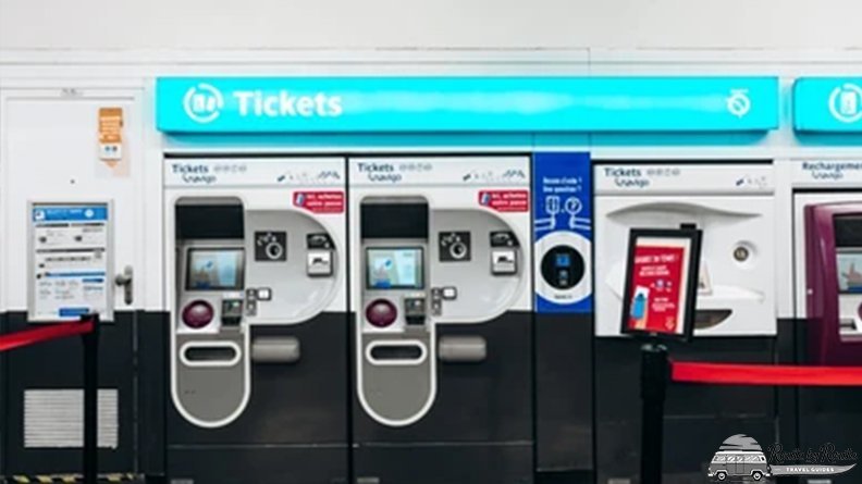 Máquinas expendedoras de billetes de transporte en una estación de París